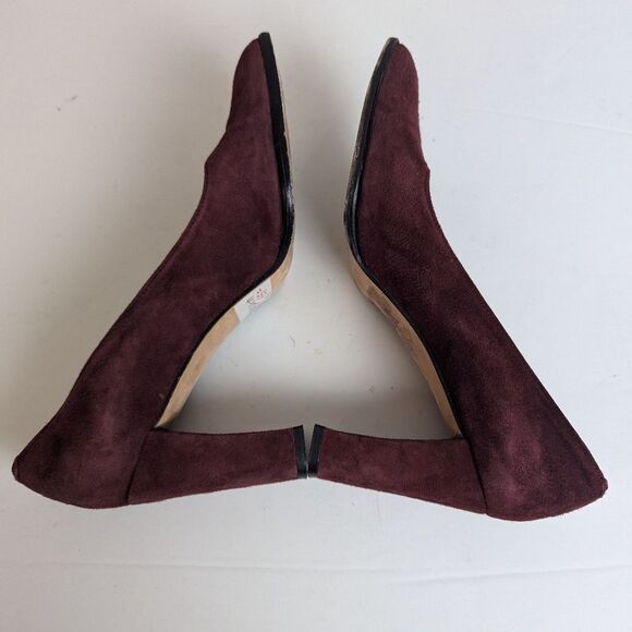Sacha London Suede Pumps – Burgundy Block Heel – Size 7 - Picture 6 of 9